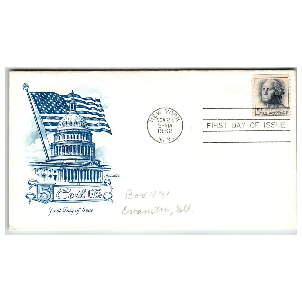 Scott #1200 1962 5c George Washington Coil First Day Cover FDC Artmaster